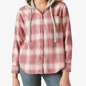 Lucky Brand Women’s Plaid Button Hoodie